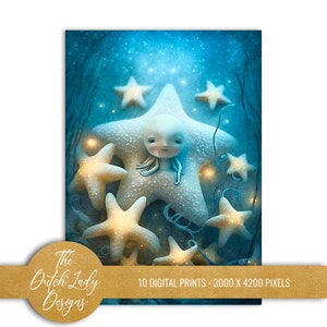 Surreal Ocean Postcard and Poster Set Printable Digital Designs Mystic ...