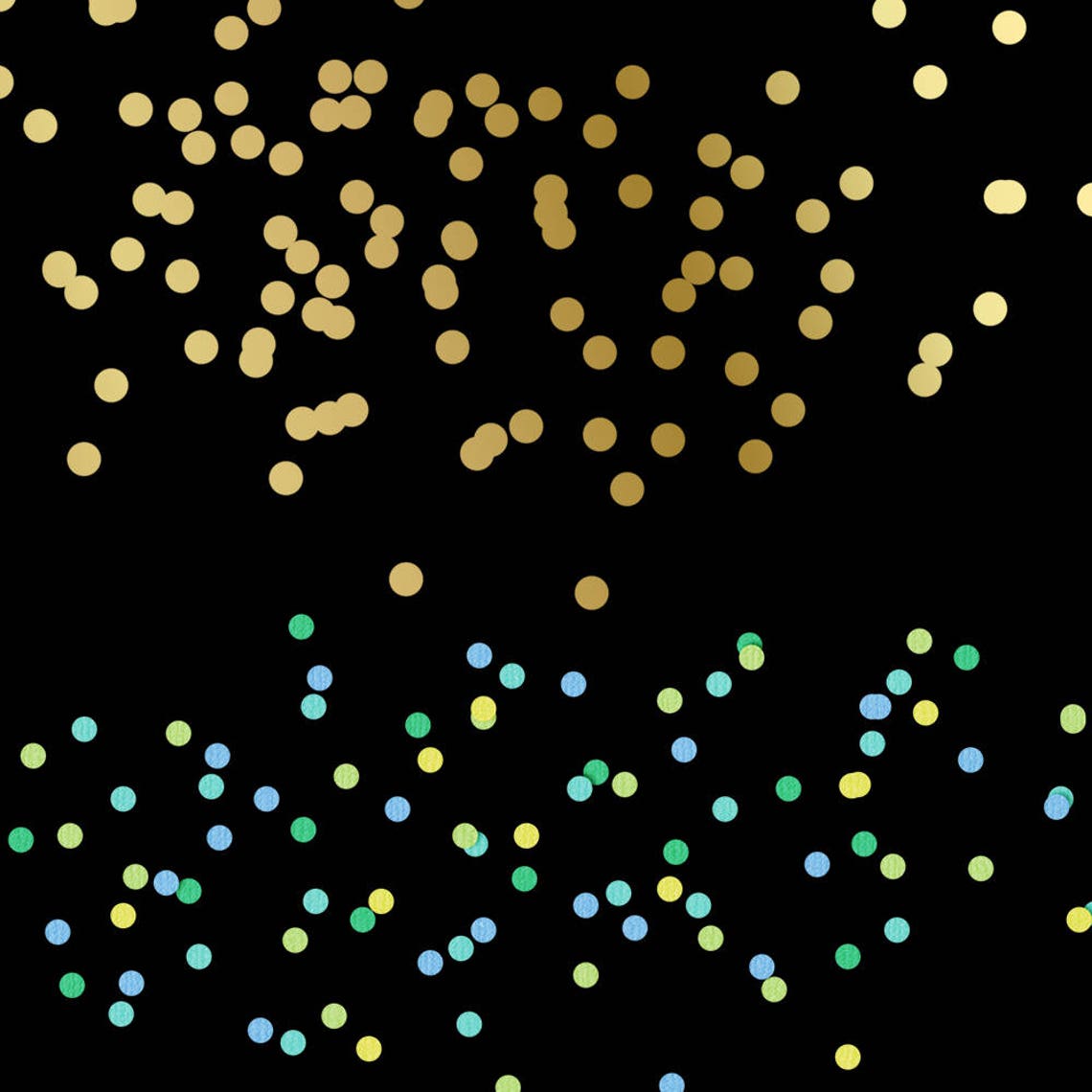 Confetti Overlay Clipart Set Gold Glitter & Color INSTANT Etsy