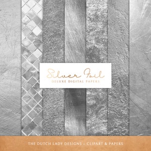 Zilverfolie Papier Set - Afdrukbaar Papier - Zilveren Achtergronden - Metalen Texturen - Grijs - Metalen Achtergrond - 7 . JPEG-bestanden - INSTANT DOWNLOAD
