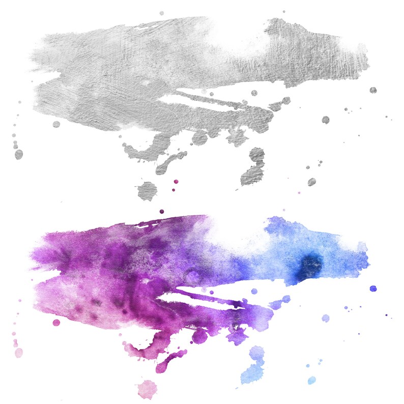 Download Ink Splatter Clipart Set Watercolor Smears Paint Splat | Etsy