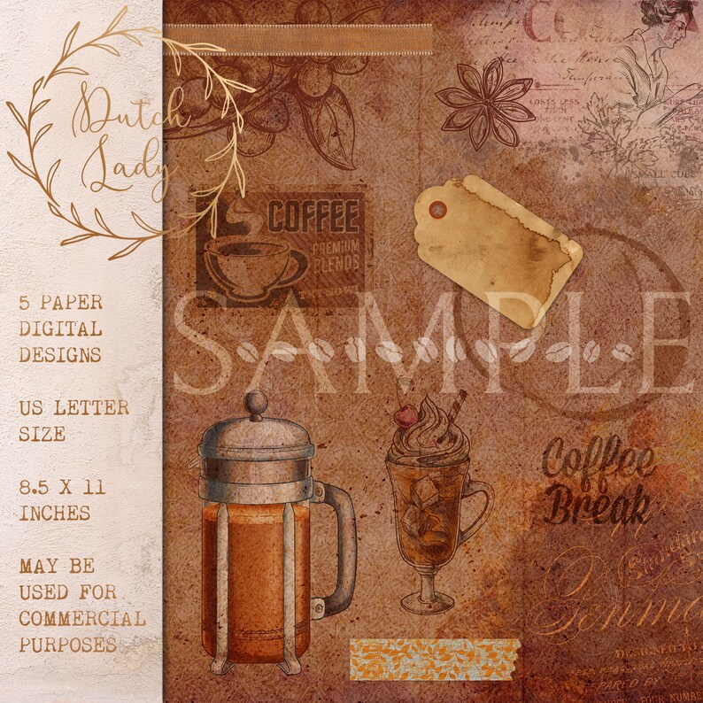 Digital Decoupage & Scrapbook Paper Set Printable Etsy