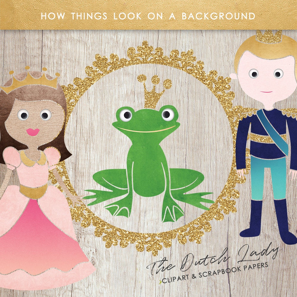 Fairytale Clipart Set: Princess, Prince, Castle, Dragon (24 .PNG Files ...