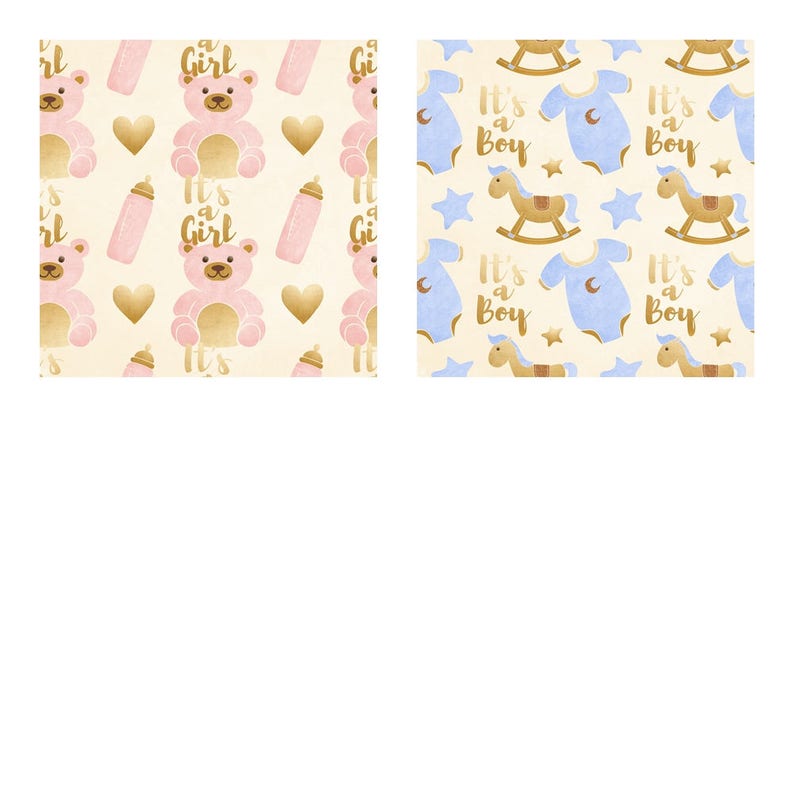 Digital Scrapbook Paper Baby Shower Patterns Newborn Etsy