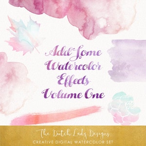 Acquerello Texture Effects per Photoshop - INSTANT DOWNLOAD - 24 immagini digitali - Use Adobe Photoshop - Watercolor Effects