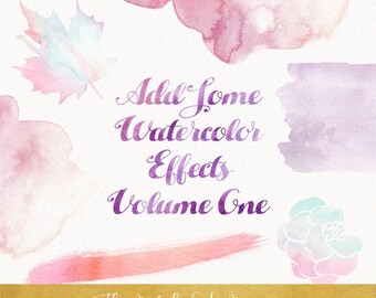 Watercolor Texture Effects for Photoshop - INSTANT DOWNLOAD - 24 digital images - Use Adobe Photoshop - Watercolor Effects
