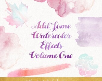 Watercolor Texture Effects: 24 Digital Images for Photoshop (Instant Download)