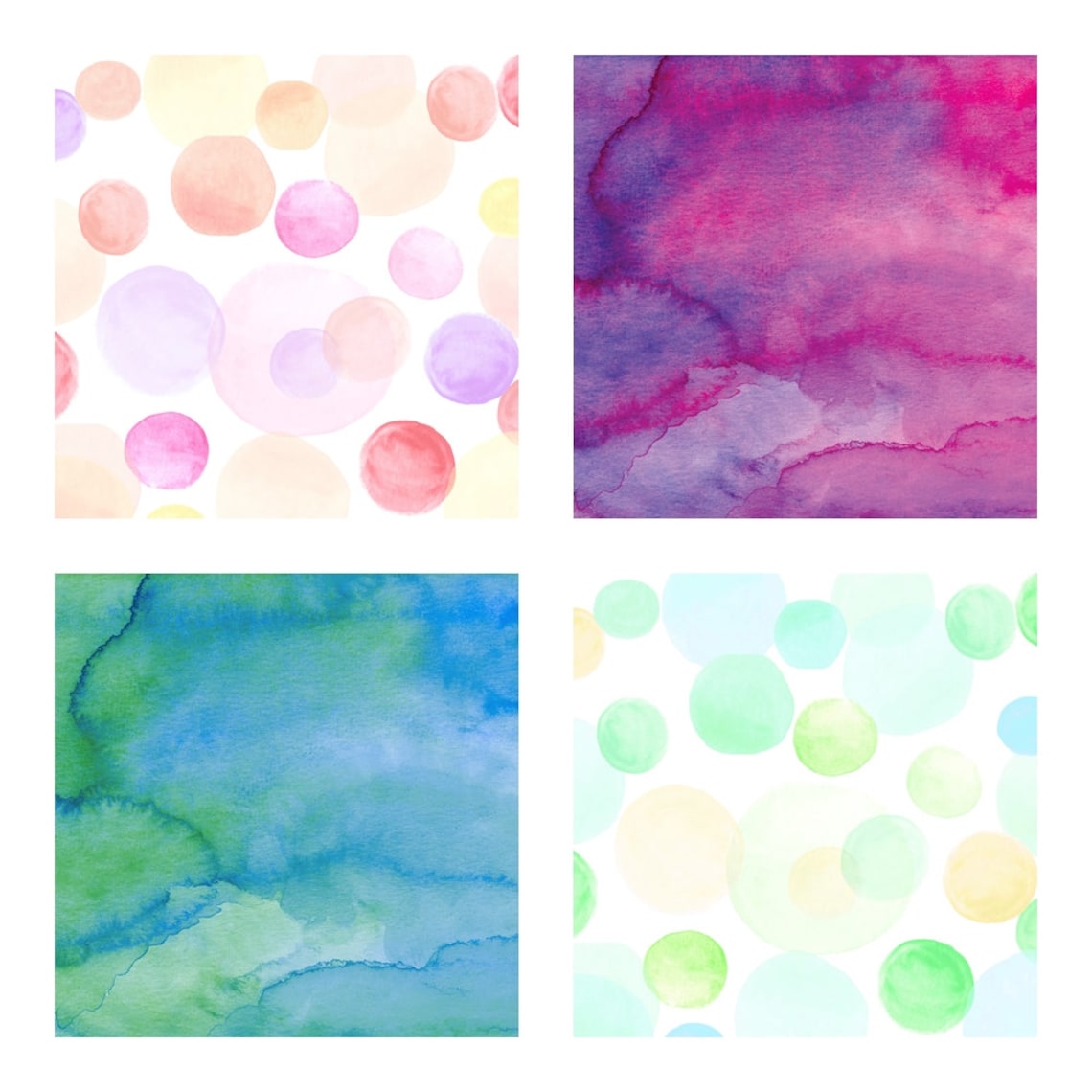 Digital Scrapbook Paper Colorful Watercolor Patterns - Etsy