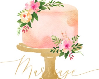 Graphic Arts of Beautiful Wedding Calligraphy Cards with Two Mini Cakes and Pink  Chiffon Ribbon. Stock Photo - Image of beautiful, pink: 81343680