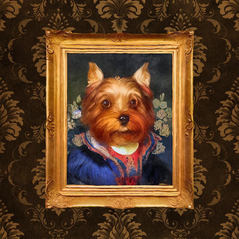 Victorian Pet Portraits Clipart Set Flat Clipart Graphics Etsy