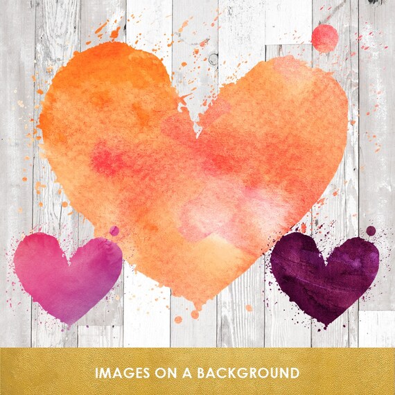 Download Painted Valentine Hearts Clipart Set Wild At Heart Instant Etsy