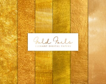 Gold Foil Digital Paper: Warm Textures, Printable Scrapbook (Digital Download)