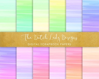 Rainbow Paint Smear Digital Paper: Abstract Art Backgrounds (12 JPEG Files) (Instant Download)