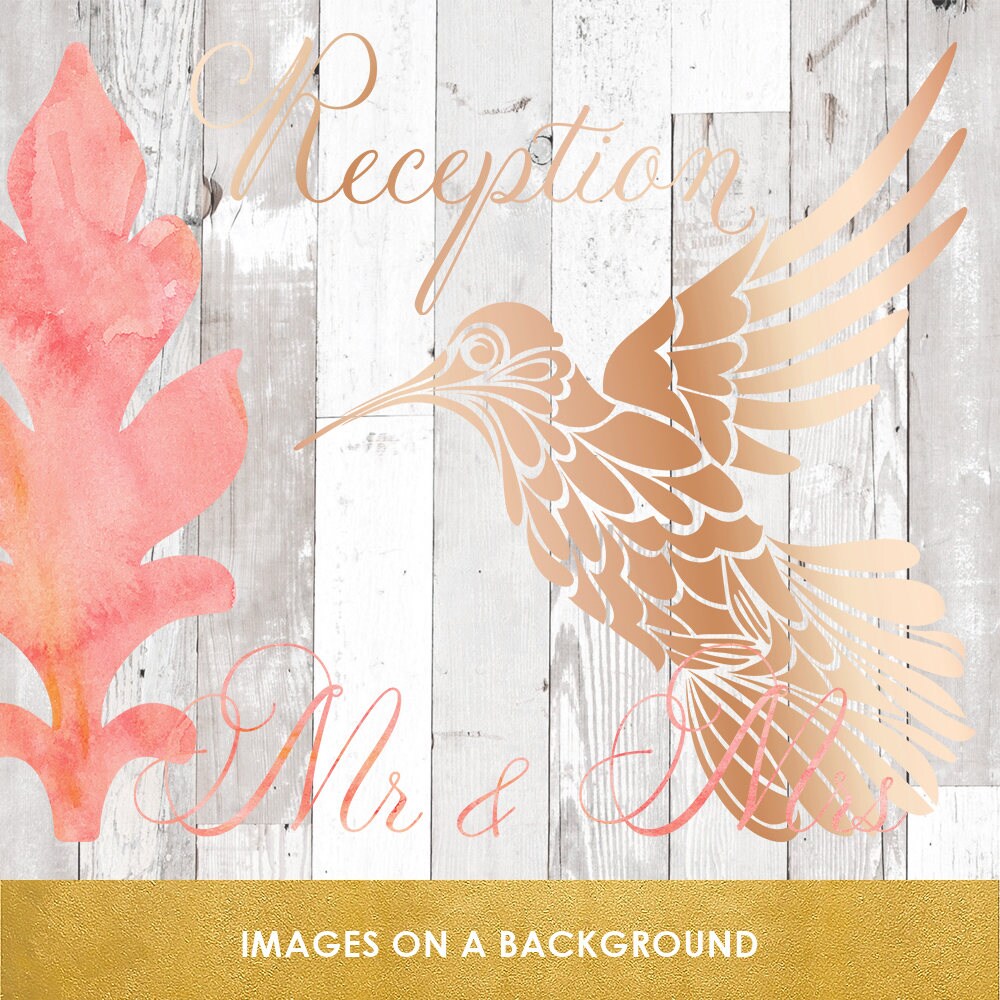 Elegant Wedding Clipart Set in Rose Gold & Pink Curls - Etsy