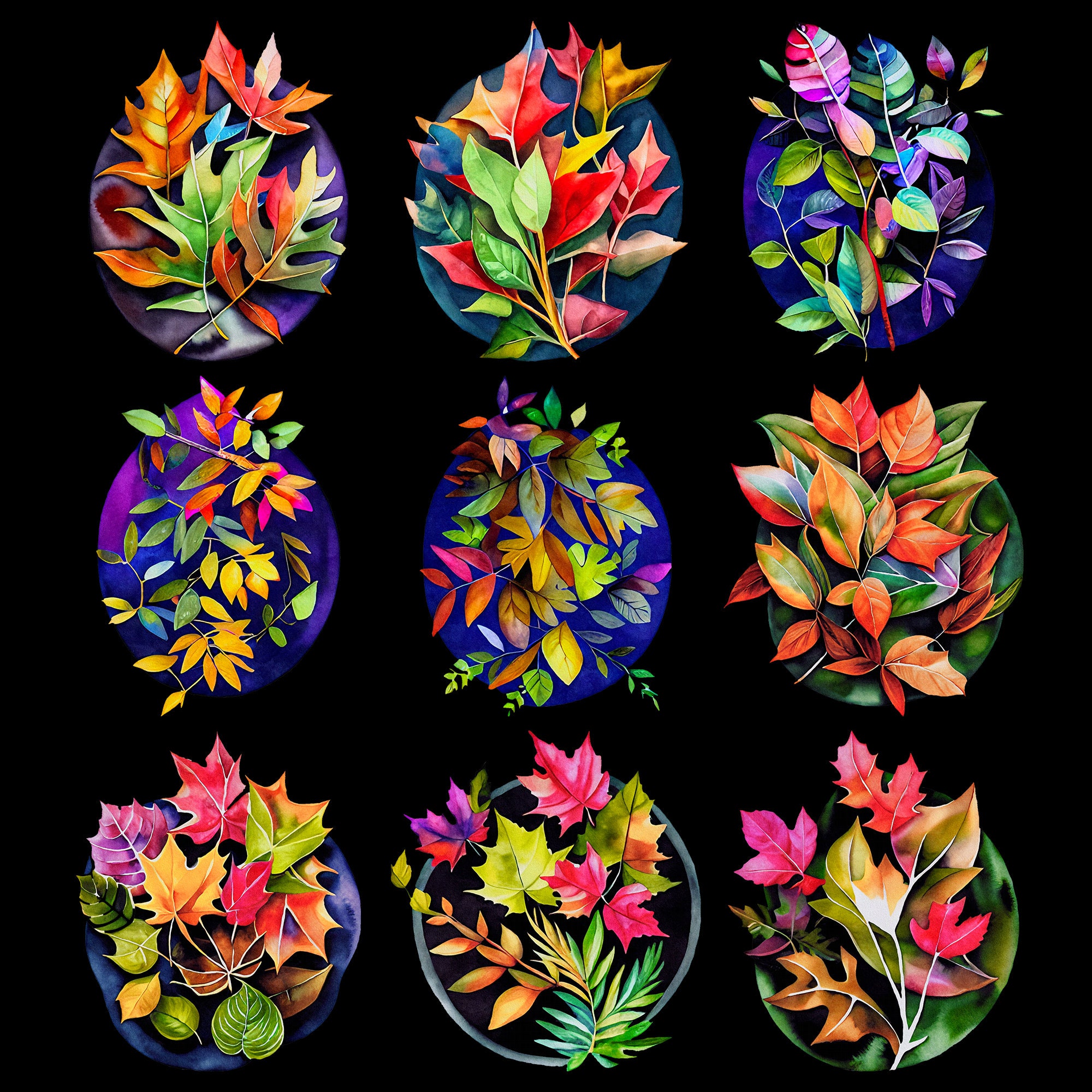 Watercolor Leaf Clipart Set: Botanical PNG Graphics (instant Download ...