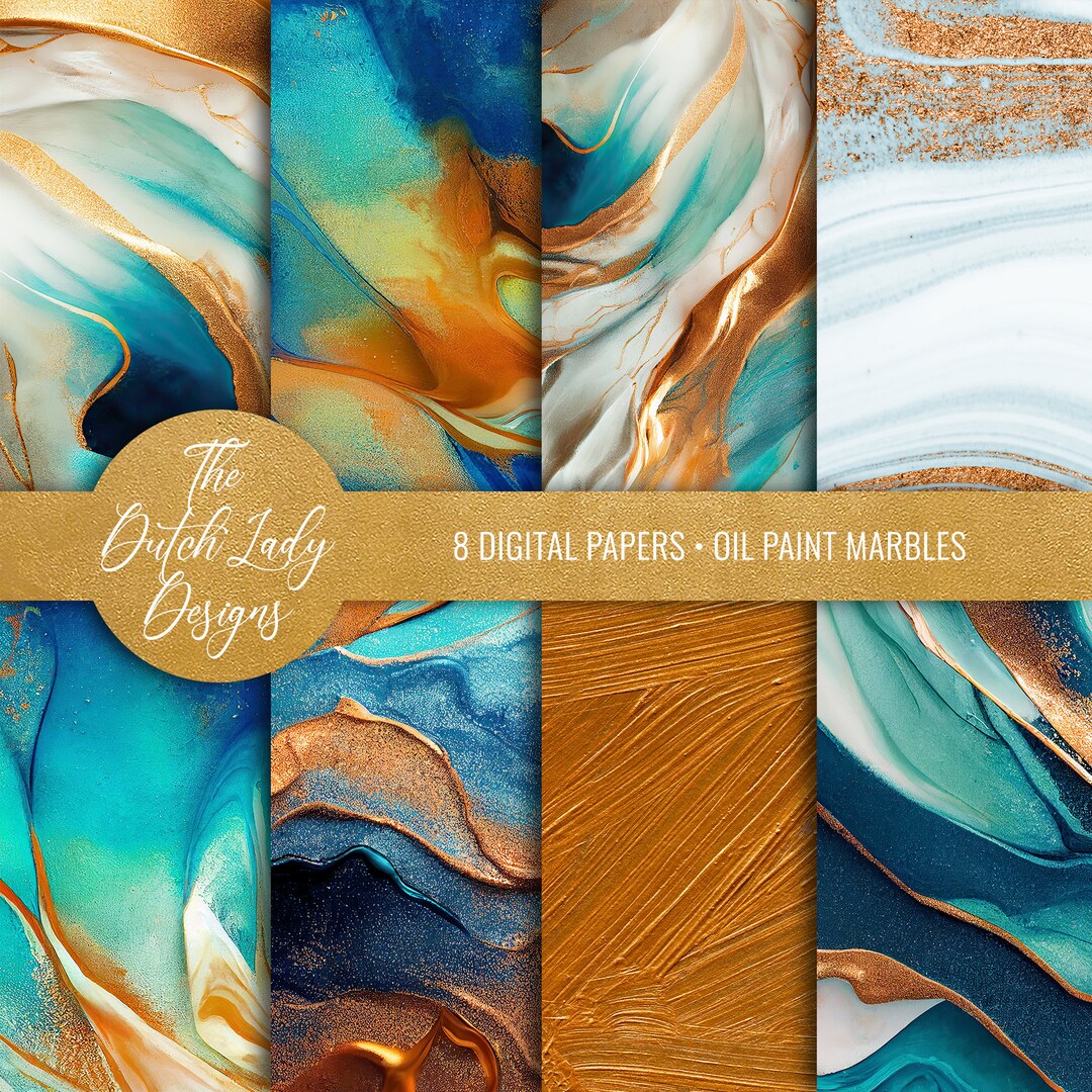 Digital Scrapbook Paper Set Printable Backgrounds Oil Paint Textures