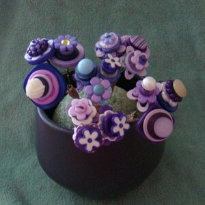 Handmade Mini Button Flower Bouquets in Purples - Etsy