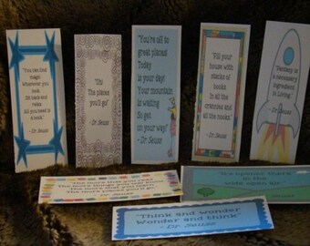 Famous Quotes by Dr. Seuss Bookmarks for Kids & Adults