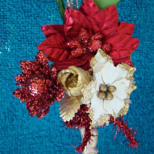 Christmas Holiday Mini Floral Pick Bouquet Corsage Boutonniere image 3