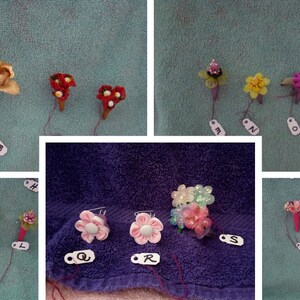 Colorful Tiny Miniature Cradle Bouquet Tussie Mussie Flowers in Lily tube with pin