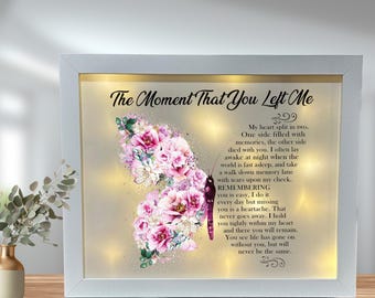 Personalized Memorial Shadow Box with LED Lights: Sympathy Gift