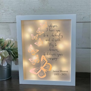 Whisper I Love You To A Butterfly, Sympathy Gift, Memorial Shadowbox, Memorial Frame, Memorial Gift, Butterfly, Bereavement Gift, Keepsake