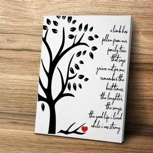 A Limb Has Fallen From Our Family Tree, Sympathy Gift, Memorial Canvas, Loss Of Loved One, Memorial Gift,Funeral, Personalized Sympathy Gift