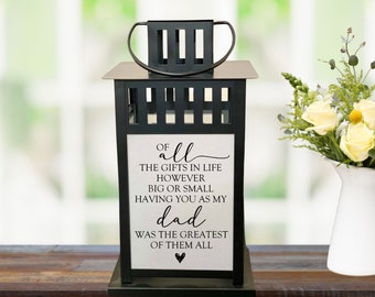 Memorial Lantern, Loss of Dad Sympathy Gift, Personalized Remembrance