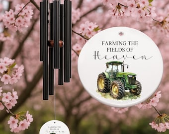 Memorial Wind Chime: Farming The Fields Of Heaven Sympathy Gift