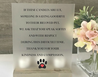 Compassion Candle for Vet Office, Someone is saying goodbye, To a beloved pet, Veterinary Office Candle