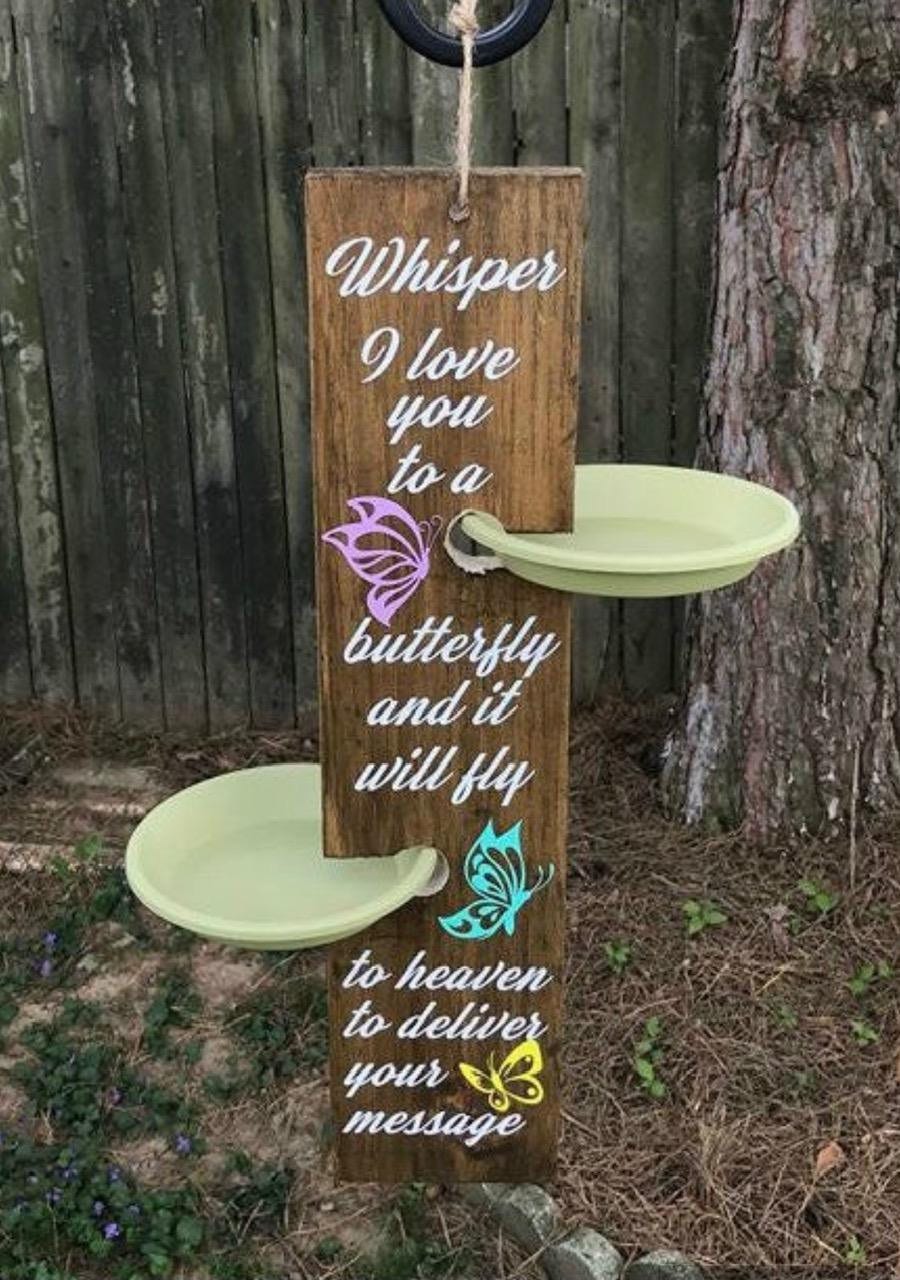 Sympathy Gift, Butterfly Feeder, Butterfly, Bereavement Gift, Sympathy, Memory, Butterfly Garden, Memorial Garden, Whisper I Love You