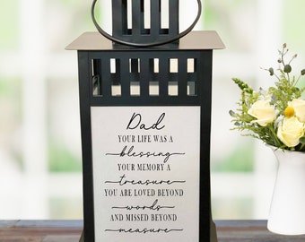 Memorial Lantern for Dad, Remembrance Sympathy Gift, Your Life Was A Blessing