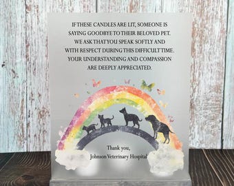 Veterinary Compassion Sign, Pet Loss Candle Display, Clinic Gift