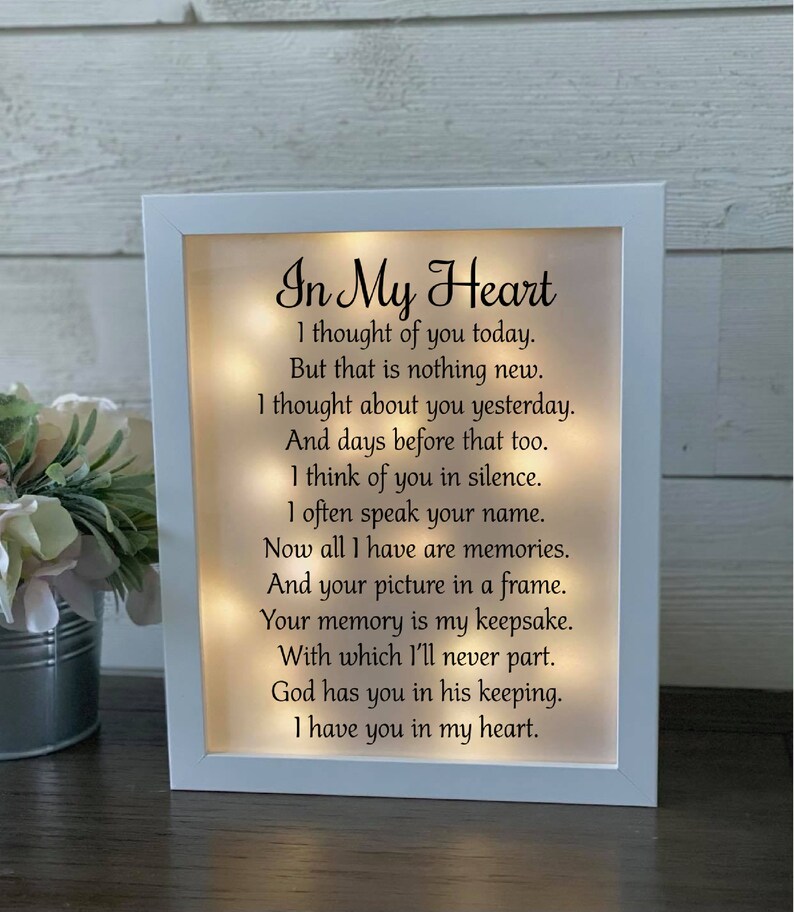 Sympathy Gift Shadowbox in My Heart Memorial Frame Loss of Etsy