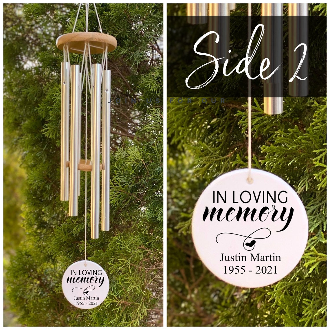 Loss of Husband Memorial Wind Chime Loss of spouse Sympathy Etsy