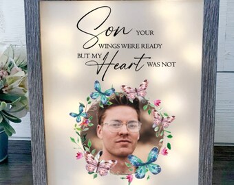 Personalized Memorial Shadow Box, Loss of Son, Sympathy Gift