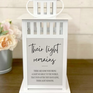 Their Light Remains, Memorial lantern, Sympathy Gift, Memorial Candle, Photo lantern, Remembrance, Keepsake, Bereavement Gift