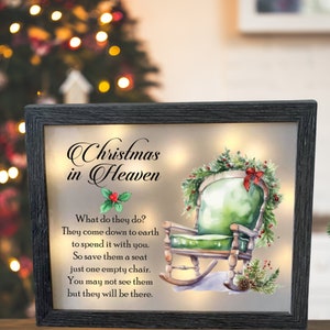 Christmas In Heaven, Christmas Sympathy Gift, Memorial Shadowbox, Christmas Memorial Frame, Memorial Gift, Bereavement Gift