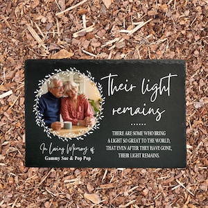 Their Light Remains Memorial Garden Stone, Memorial Garden, Sympathy Gift, Grave Marker, Keepsake, Remembrance, Bereavement Gift