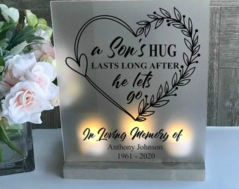 Personalized Memorial Gift - Son Loss Remembrance - In Loving Memory Candle Holder