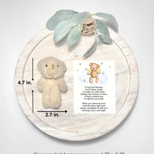 Memorial Bear for Loss of Brother, Pocket Hug, Loss of Sibling, Memory Bear, Kids Sympathy Gift, Bereavement Gift for Child image 5