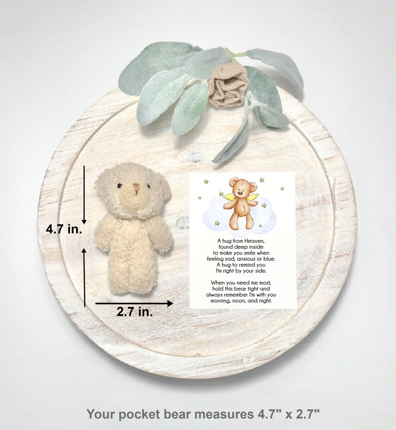 Memorial Bear for Loss of Brother, Pocket Hug, Loss of Sibling, Memory Bear, Kids Sympathy Gift, Bereavement Gift for Child image 5