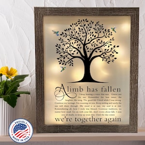 Hummingbird Sympathy Gift, A Limb Has Fallen Memorial Shadow Box, Loss Of Loved One, Bereavement Gift, Memorial Gift, Memorial Shadowbox