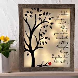 A Limb Has Fallen Sympathy Gift, Memorial Frame, Loss Of Loved One, Bereavement Gift, Memorial Gift, Memorial Shadow Box, Bereavement Gift