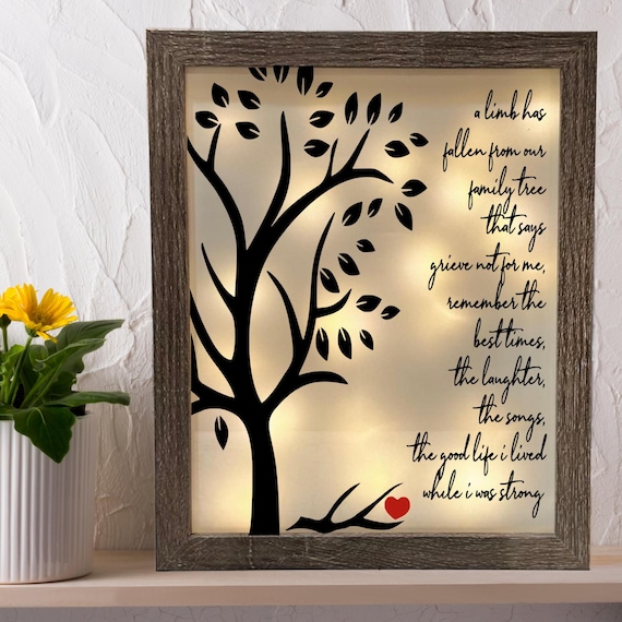 A Limb Has Fallen Sympathy Gift, Memorial Frame, Loss Of Loved One, Bereavement Gift, Memorial Gift, Memorial Shadow Box, Bereavement Gift
