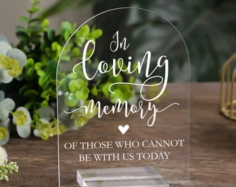 Acrylic Wedding Memorial Sign, In Loving Memory, Remembrance Decor (5x7