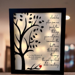 A Limb Has Fallen Sympathy Gift, Memorial Frame, Loss Of Loved One, Bereavement Gift, Memorial Gift, Memorial Shadow Box, Bereavement Gift image 4