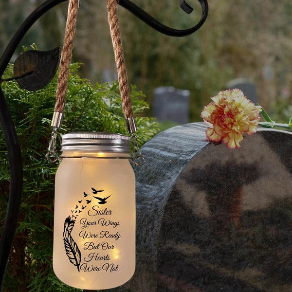 Loss of Sister, Loss of Sibling, Memorial Garden, Grave Decoration, Sympathy Gift, Grave Lantern, Cemetery Decoration, Grave Marker