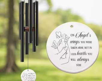 Memorial Wind Chime: On Angels Wings, Bereavement Gift, Loss Of Child