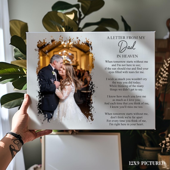 Personalized Memorial Canvas: 'Letter From Dad' Sympathy Gift