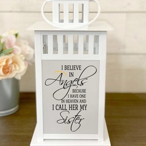 Loss of Sister Memorial Lantern, I believe in Angels, Loss of Sibling, Memorial Lantern, Sister Memorial, Remembrance, Bereavement Gift